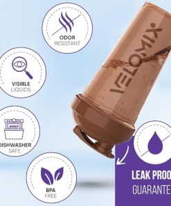 -2 Pack- 28 oz Protein Shaker Bottles for Protein Mixes - 2x Wire Whisk | Leak Proof Shaker Cups for Protein Shakes | Protein Shaker Bottle Pack | Shakers for Protein Shakes-Brown Colors